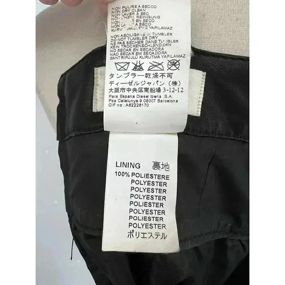 Diesel Womens 2000s y2k Moto Style Dress Black Leather Cargo Pockets Goth Grunge - Picture 14 of 16